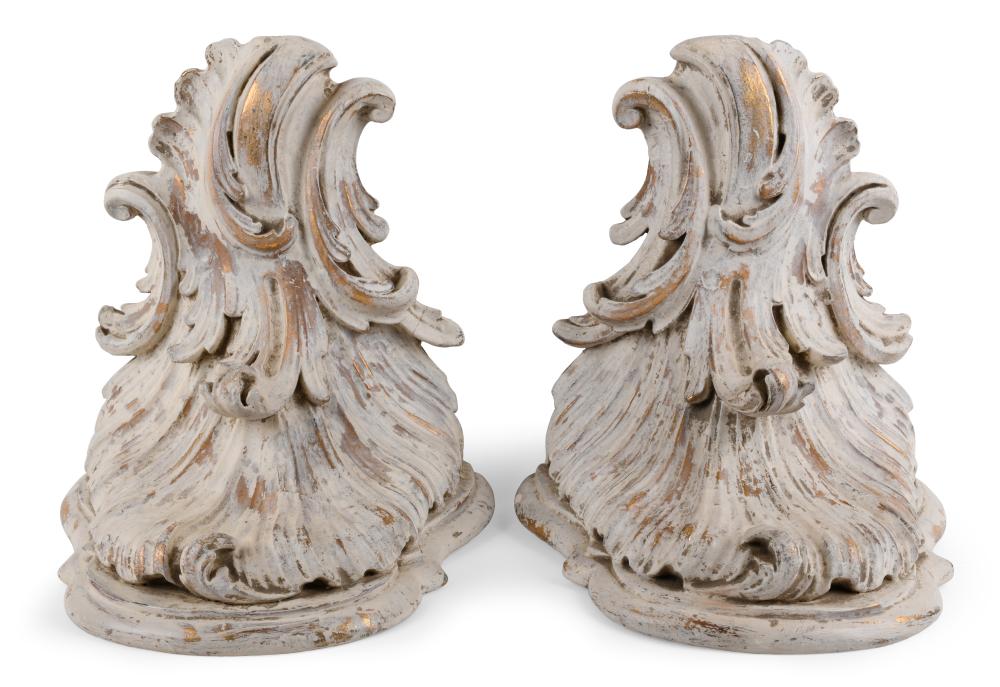 PAIR OF CREAM PAINTED AND GILT