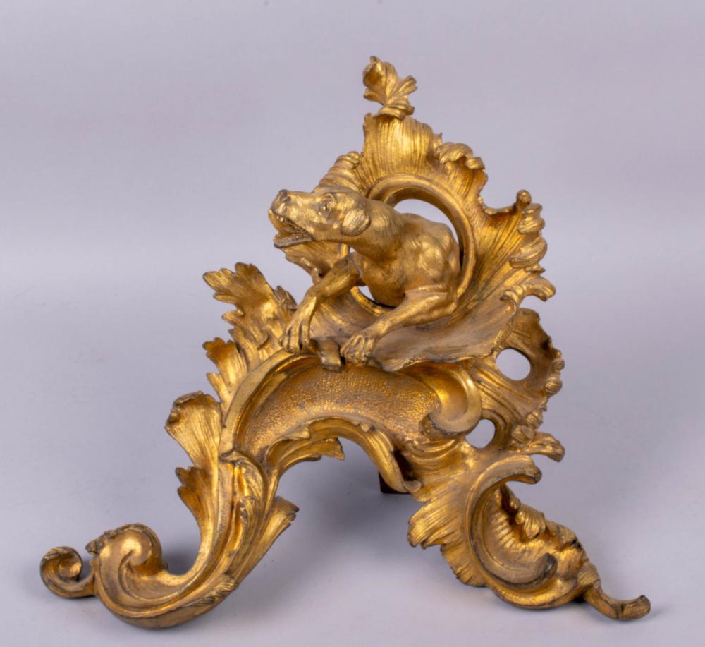 LOUIS XV STYLE ORMOLU CHENET 10