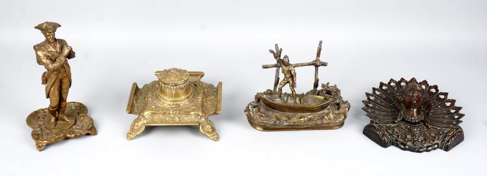 TWO VICTORIAN FIGURAL INKWELLS  2ec548