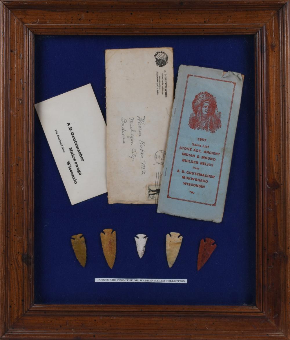 CASE OF FOUR PROJECTILE POINTS,