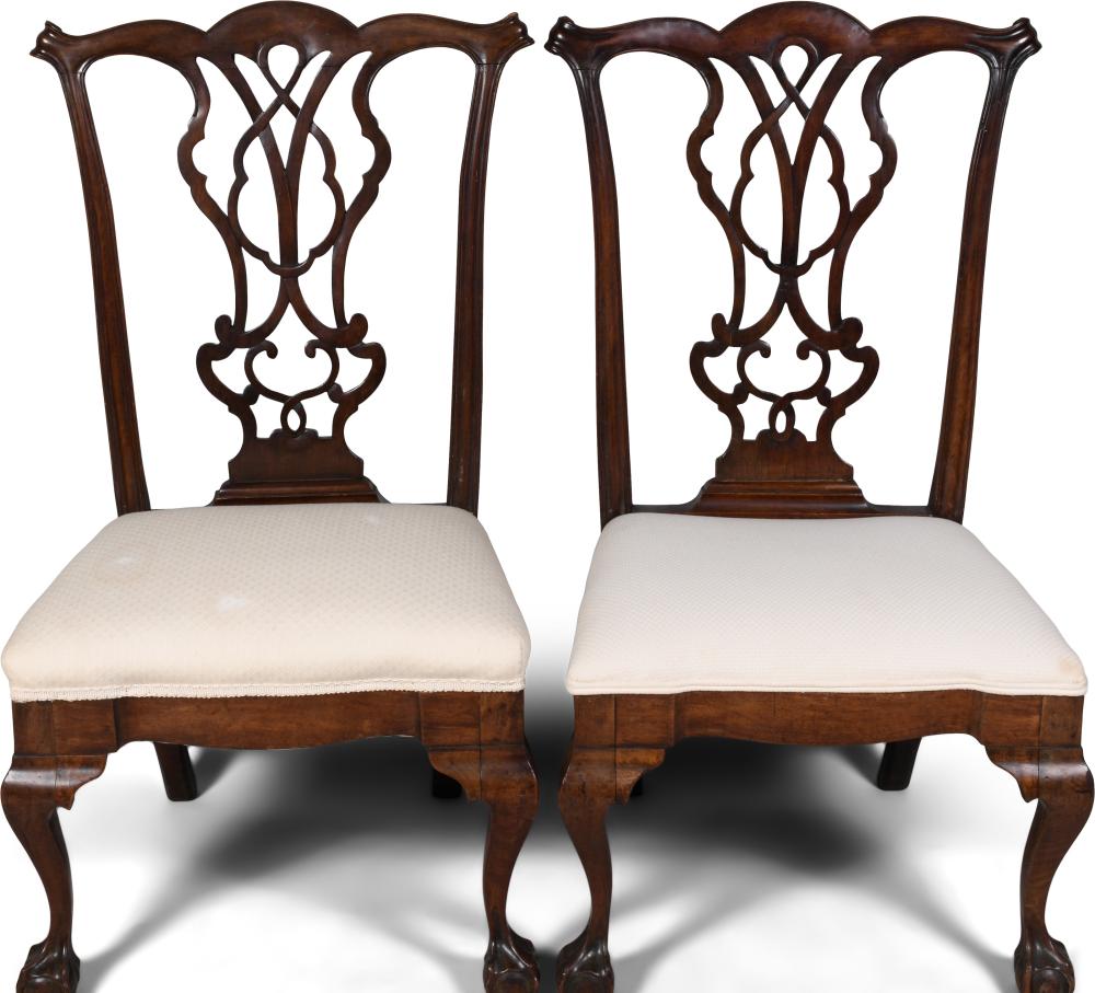 PAIR OF CHIPPENDALE STYLE MAHOGANY