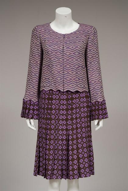 Chanel silk print and tweed skirt 4ad76