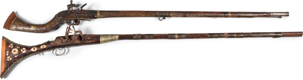 TWO MOROCCAN MUSKETS, 19TH CENTURYTWO