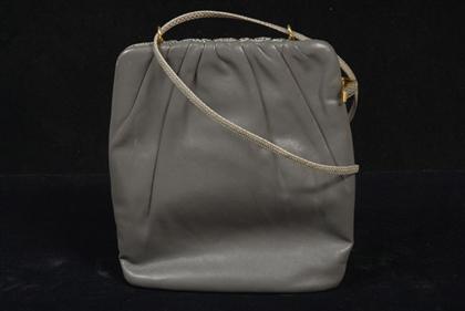 Judith Leiber gray lizard and leather