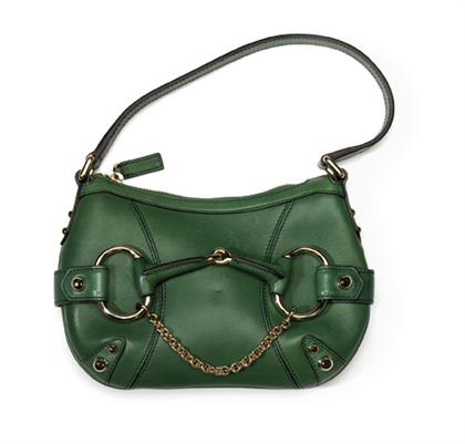 Green leather Gucci horsebit pochette 4adb5