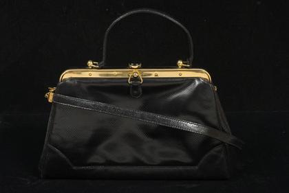 Black Judith Leiber reptile skin