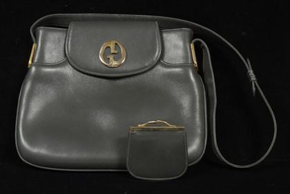 Gray leather Gucci handbag    1970s-80s