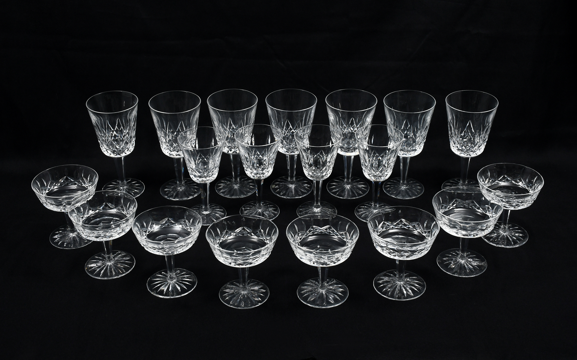 19 PC. WATERFORD LISMORE CRYSTAL