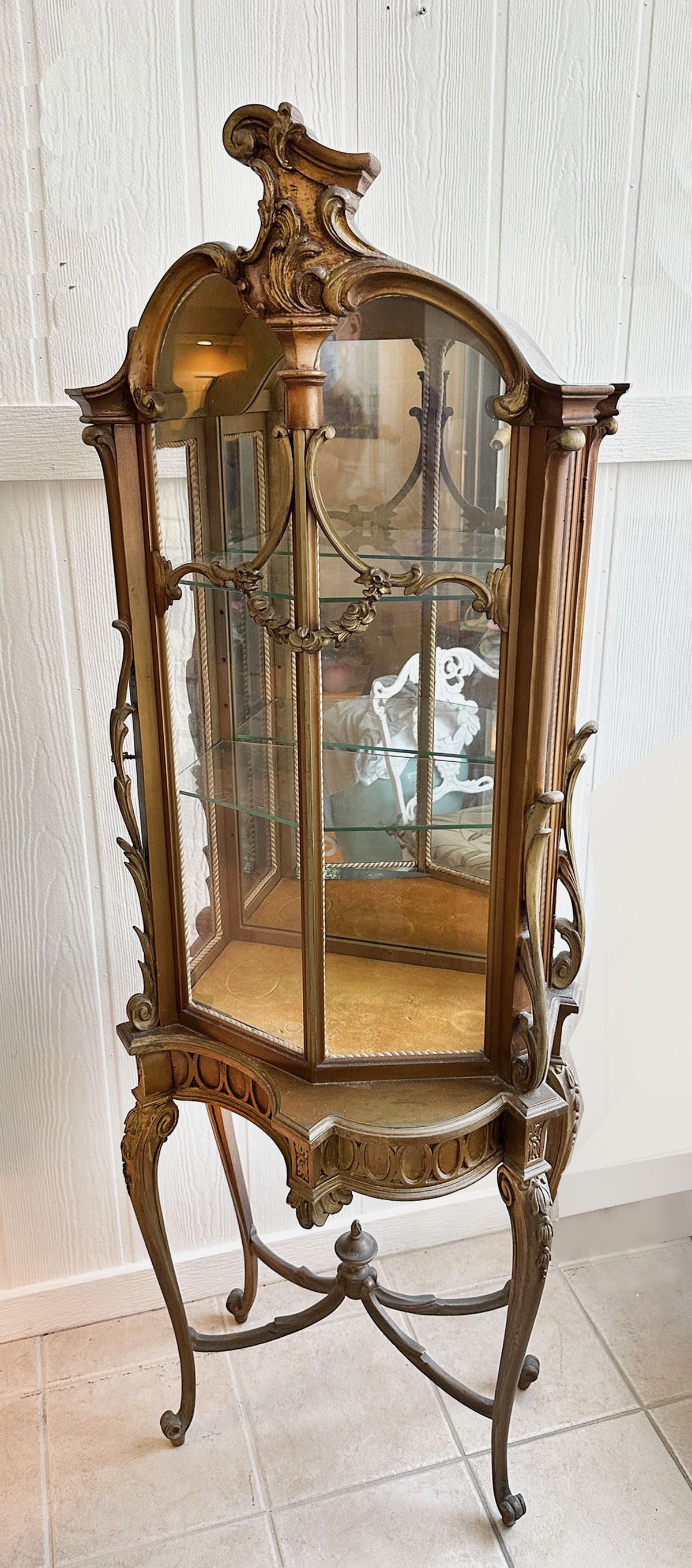 FRENCH ART NOUVEAU VITRINE Curvaceous 2eca5b