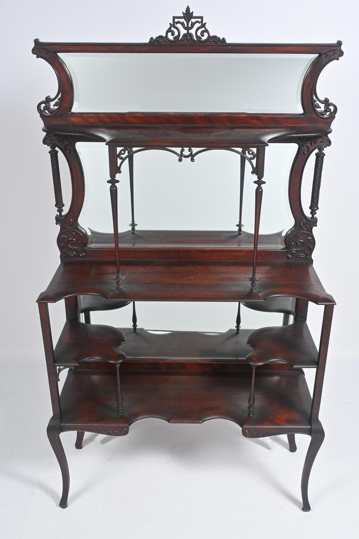 FINE ART NOUVEAU MAHOGANY ETAGERE  2eca74