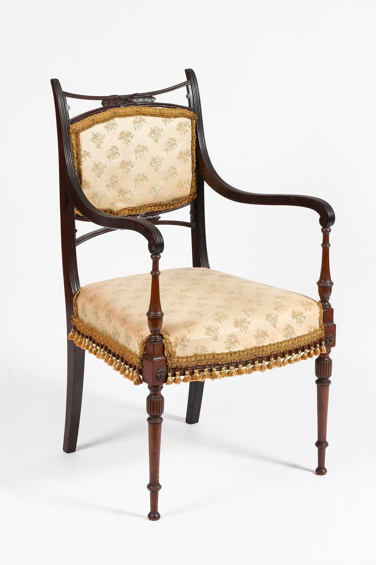JOHN BUTCHER FRENCH CARVED ARMCHAIR: