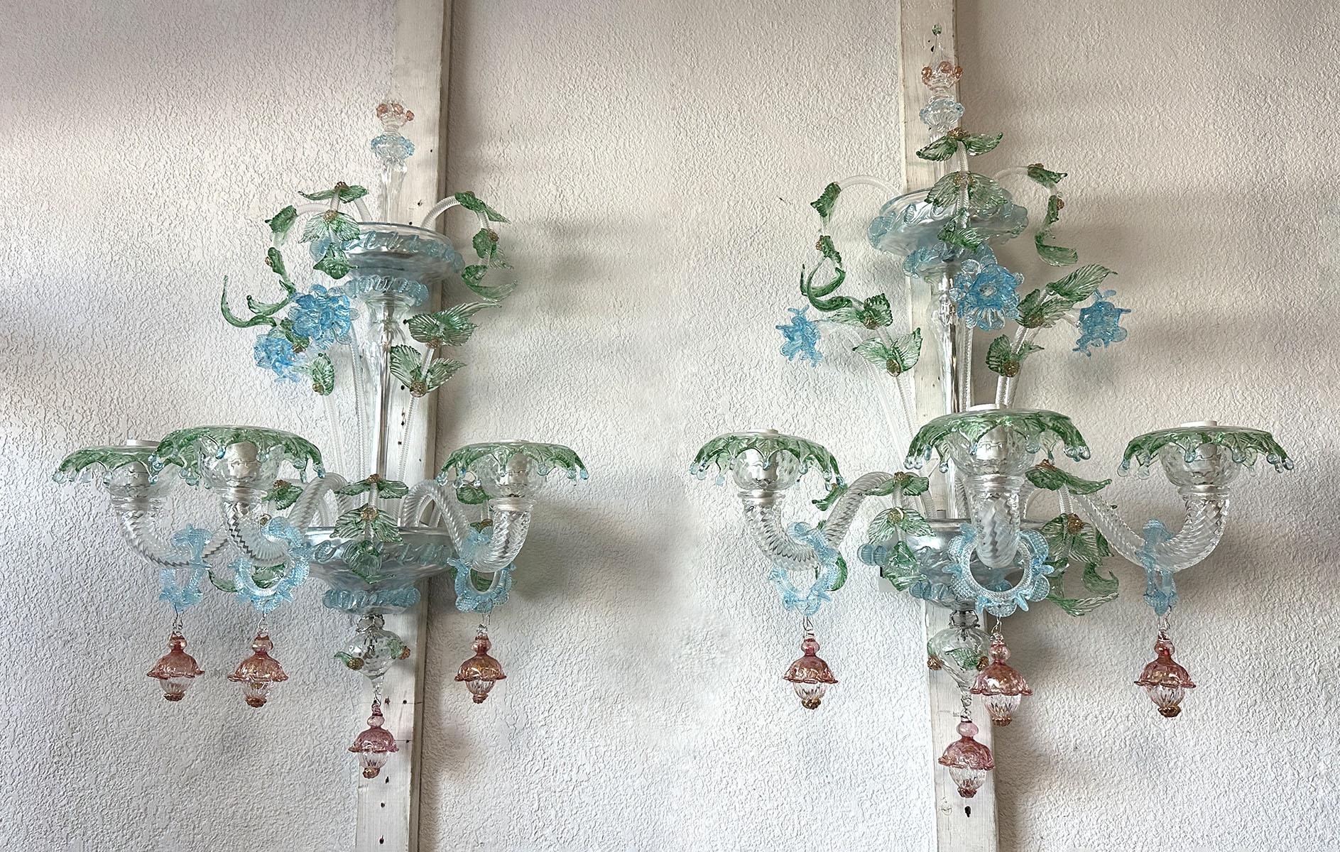 PAIR OF VENETIAN ART GLASS WALL 2ecaa0