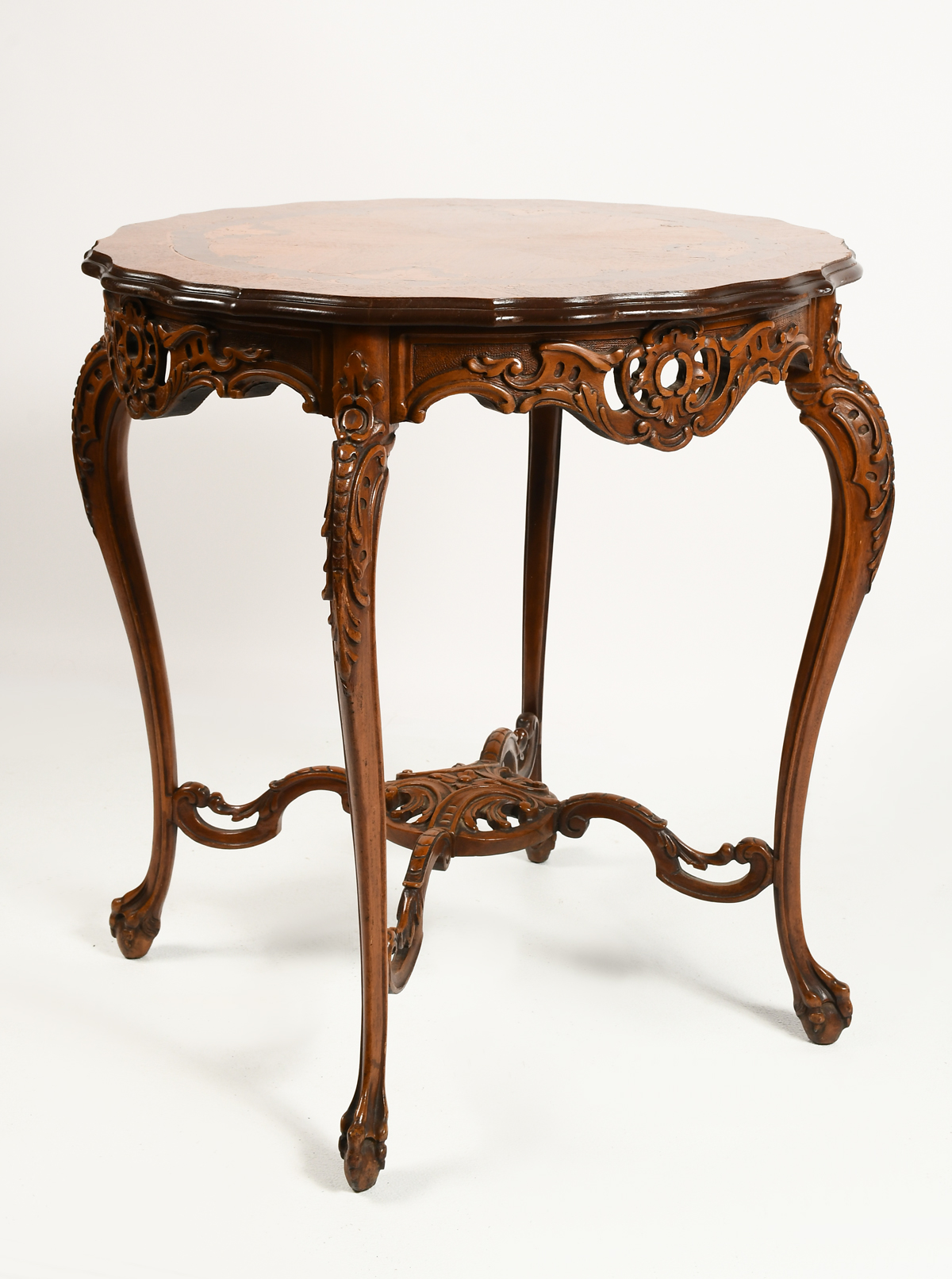 MARQUETRY INLAID LAMP TABLE: Early