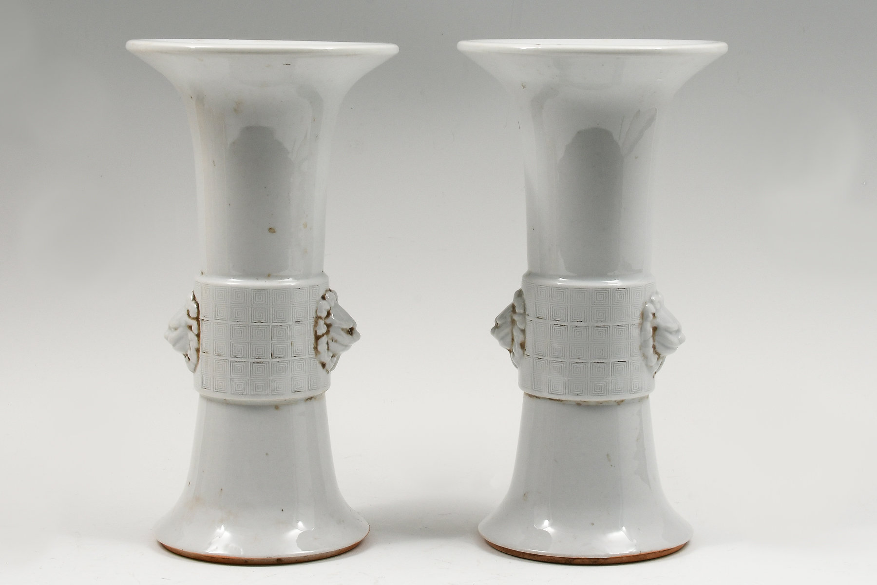 PAIR OF CHINESE GU FORM BEAKER