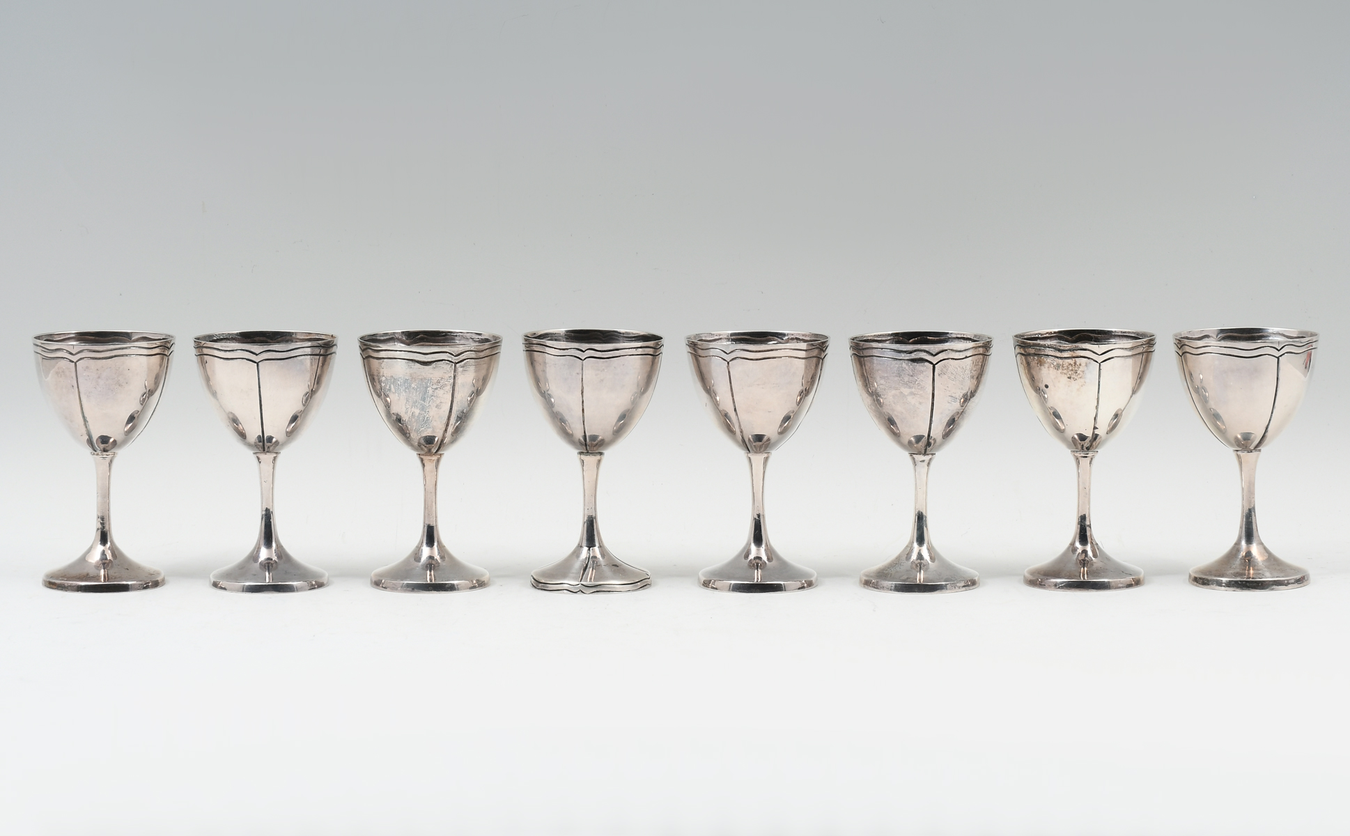 8 PC. MACIEL MEXICAN STERLING GOBLETS: