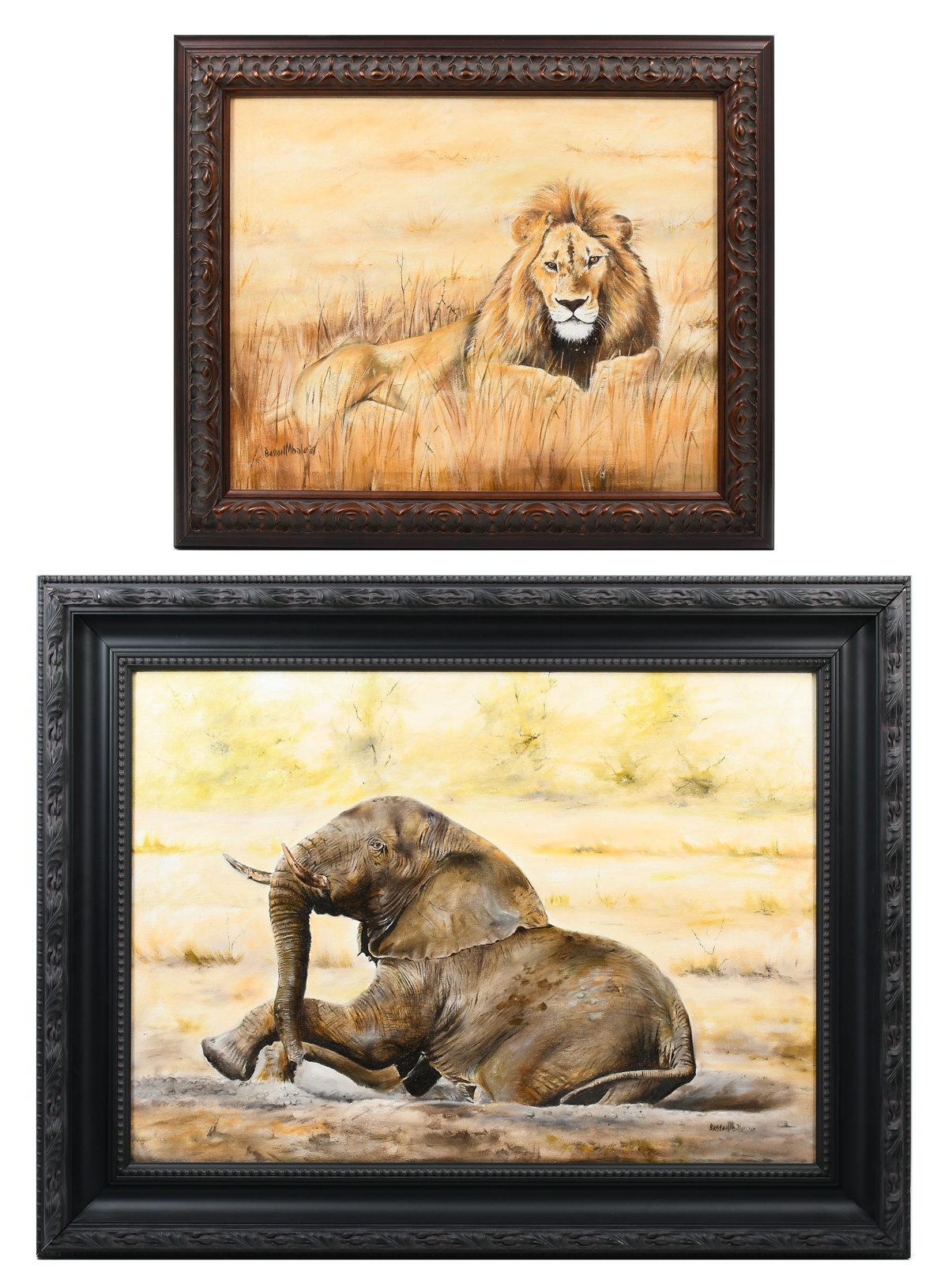 2PC. BOSTON BALE AFRICAN ANIMAL