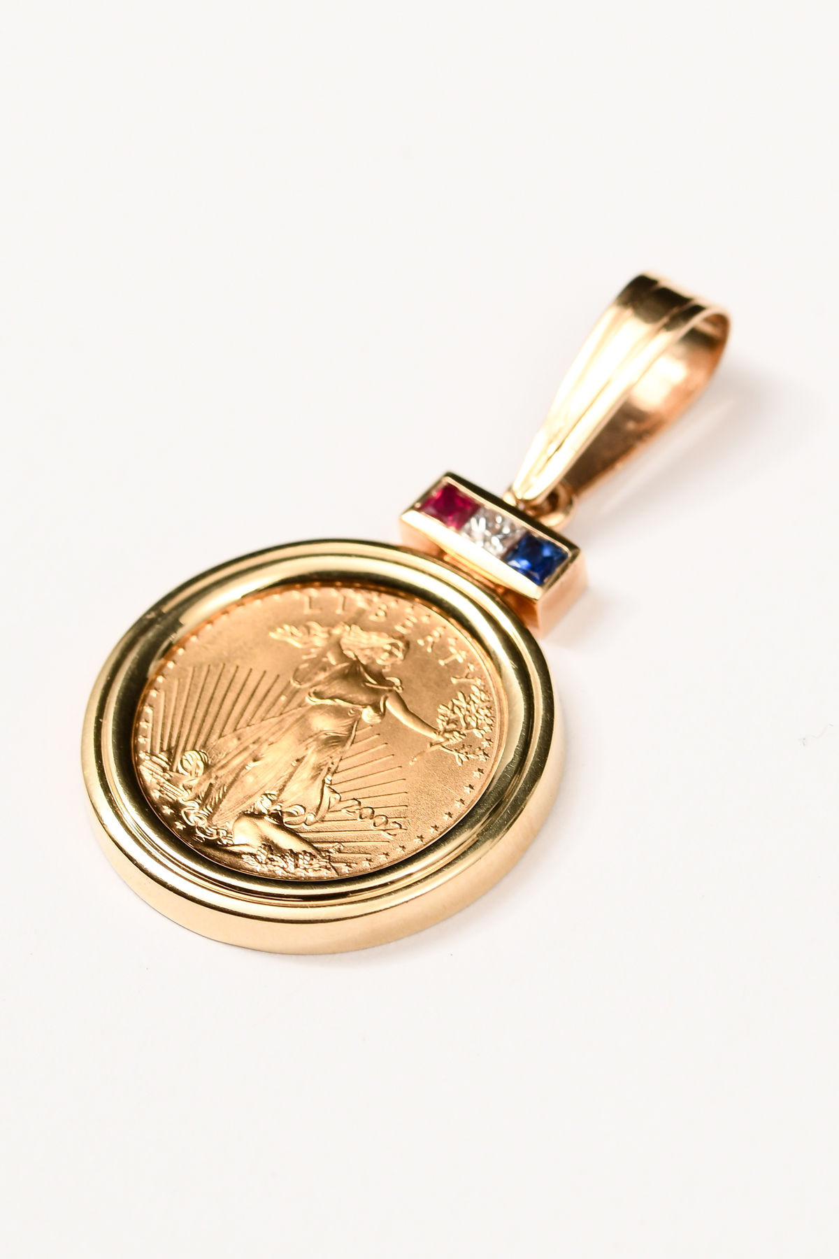 14K US $5 GOLD COIN PENDANT: 14K