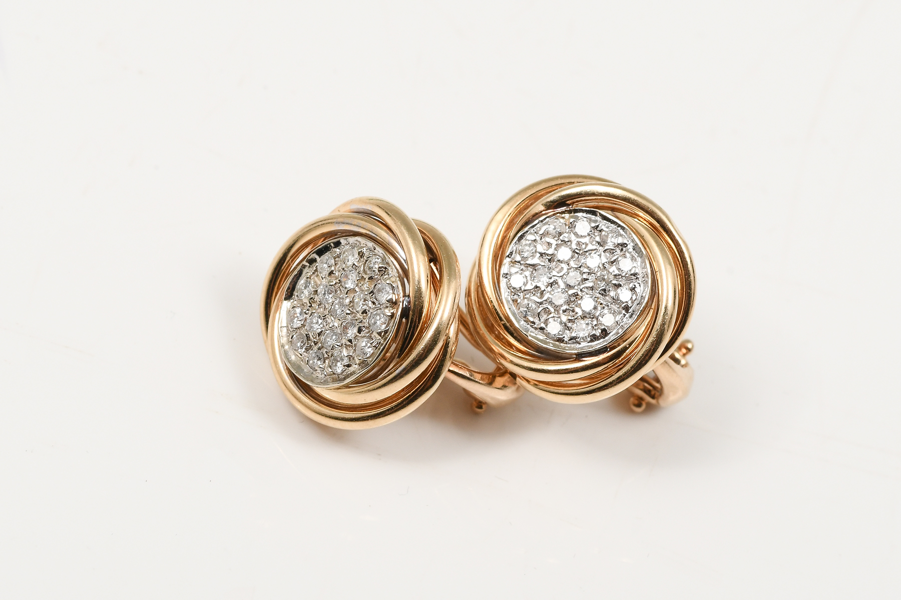 14K YELLOW GOLD DIAMOND EARRINGS  2ecb9d