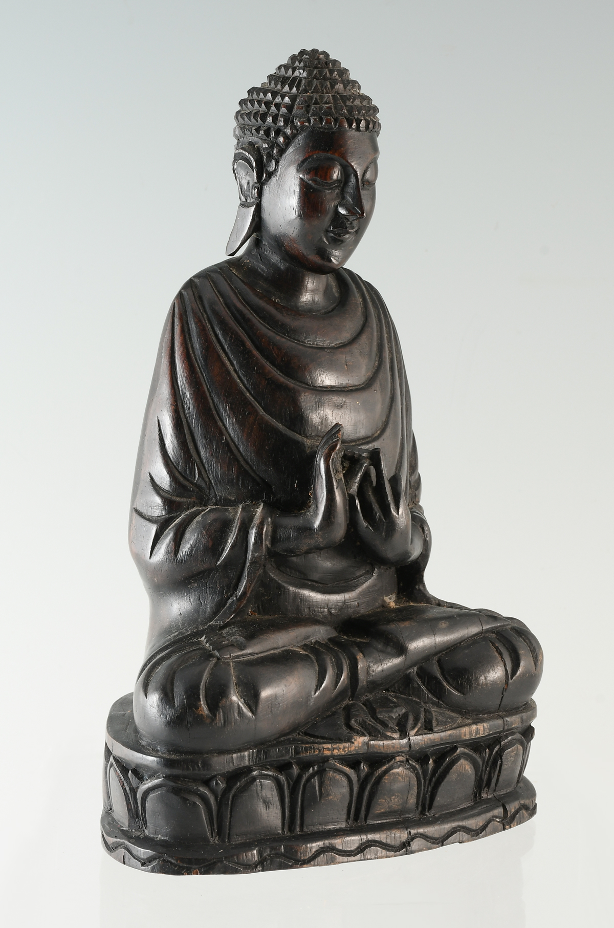 CARVED IRONWOOD BUDDHA: Carved