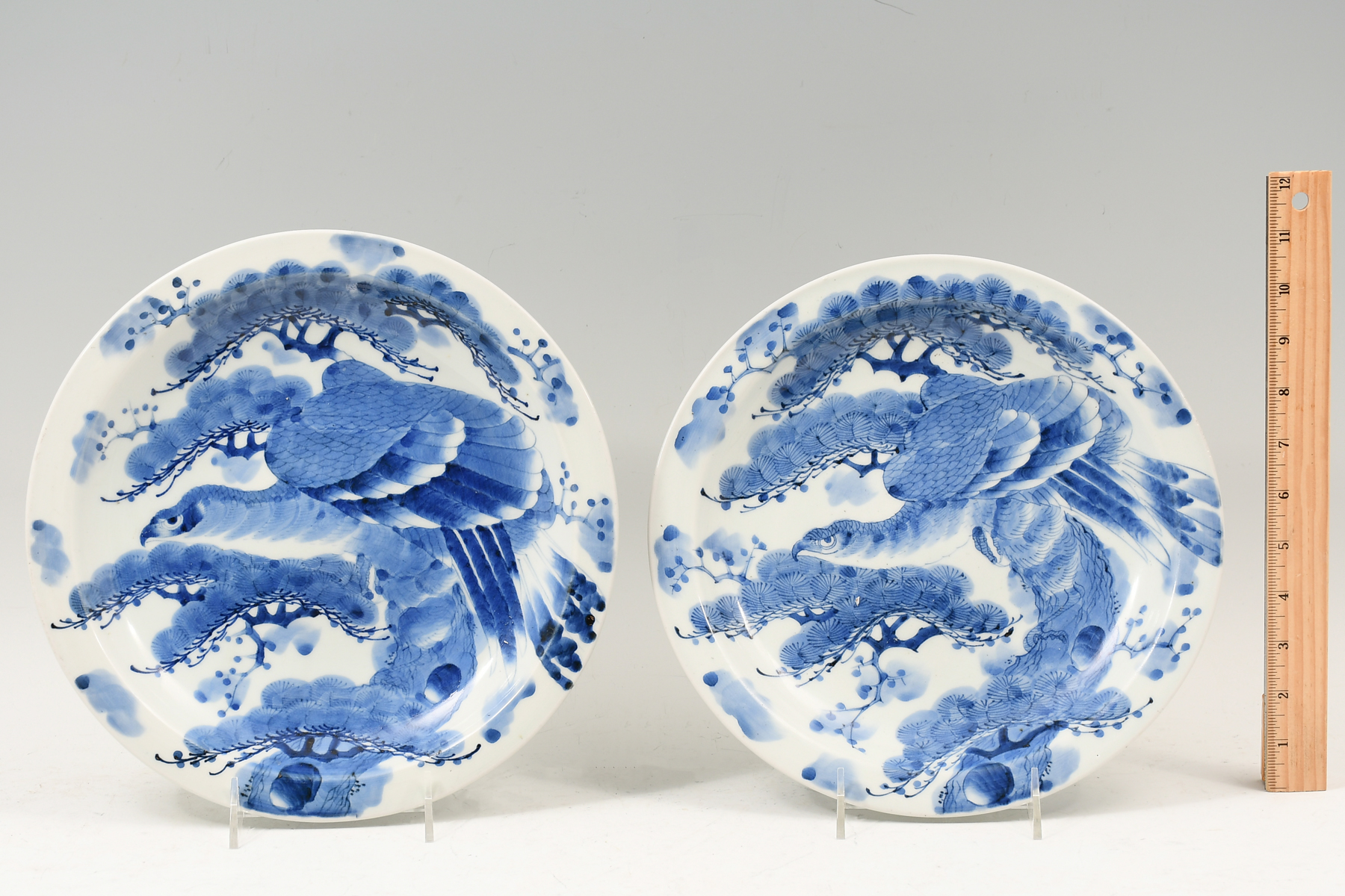 PAIR OF JAPANESE PORCELAIN FALCON