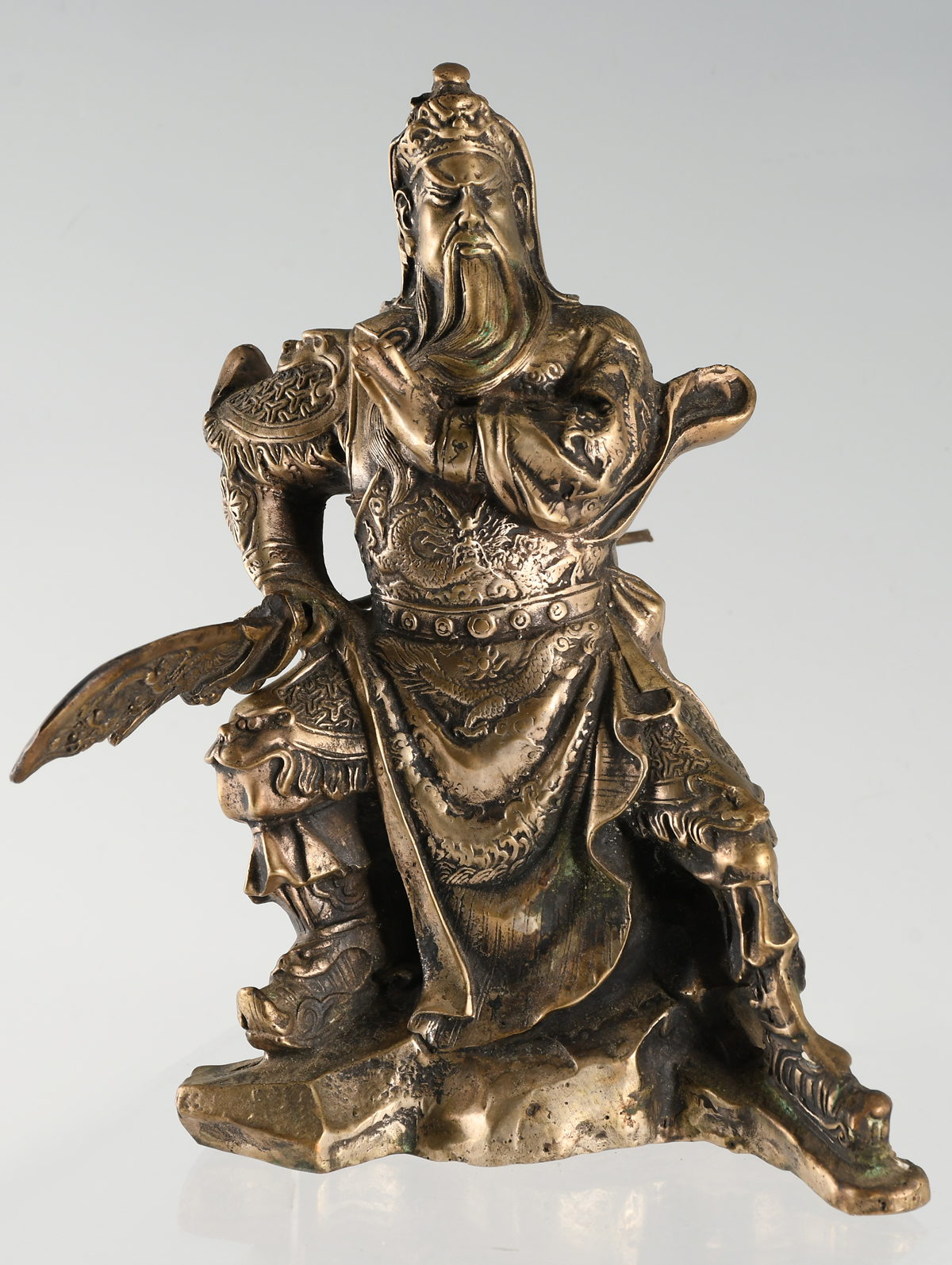 CHINESE SILVER CLAD BRONZE GUAN