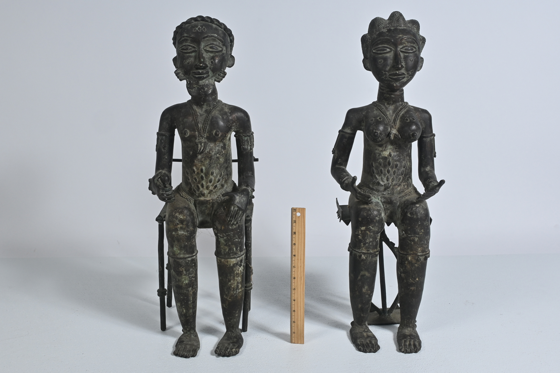 AKAN BAULE AFRICAN STATUES OF ROYAL