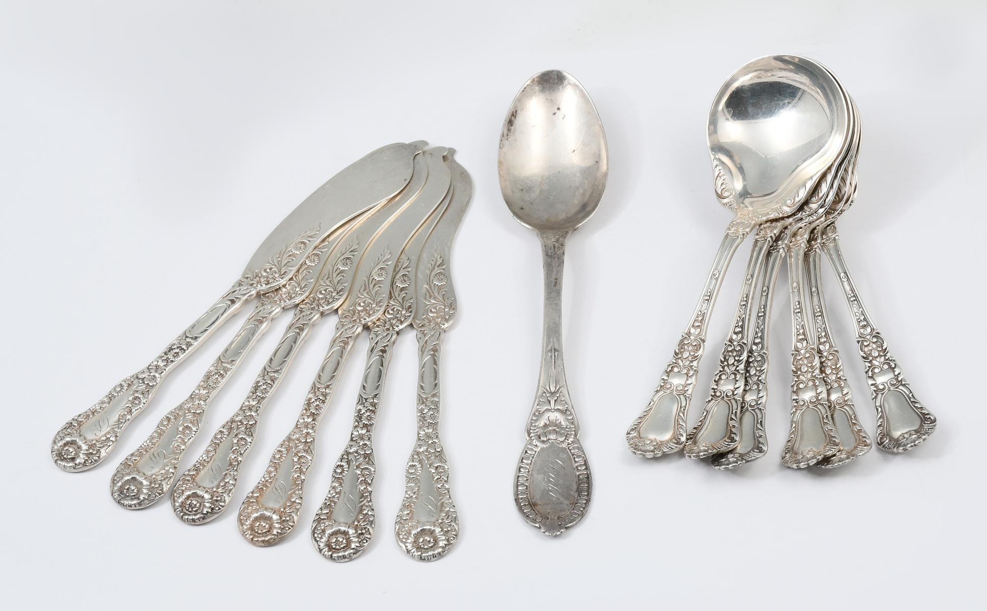 13 PC. STERLING SILVER SPOONS &