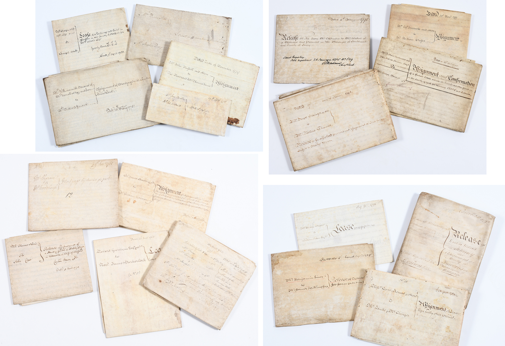 19PC COLLECTION OF VELLUM INDENTURES  2eccb5