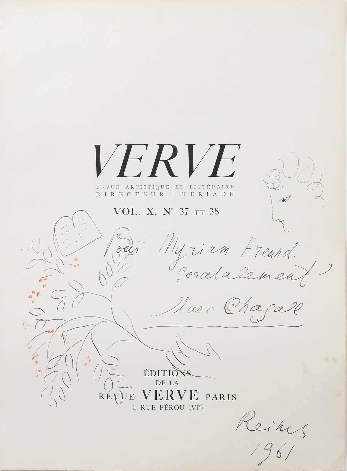 SIGNED CHAGALL LITHOGRAPH FOR VERVE  2eccec