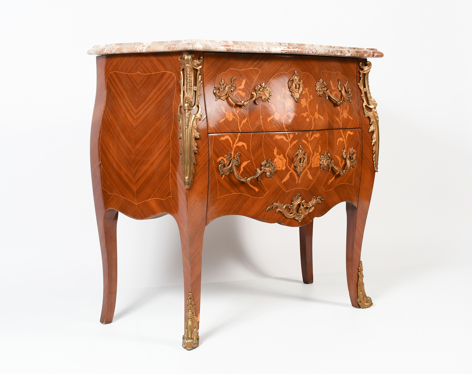 2 DRAWER BOMBAY MARBLE TOP COMMODE  2ecd34