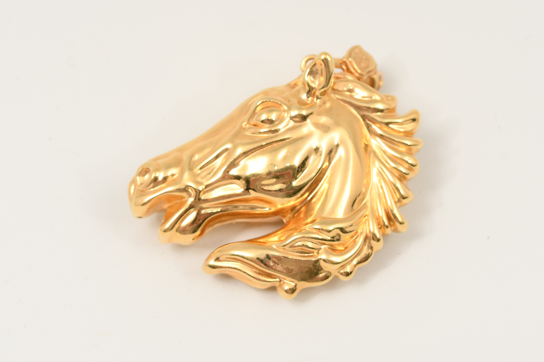 14K ITALIAN GOLD PUFFY HORSE PENDANT  2ecd68