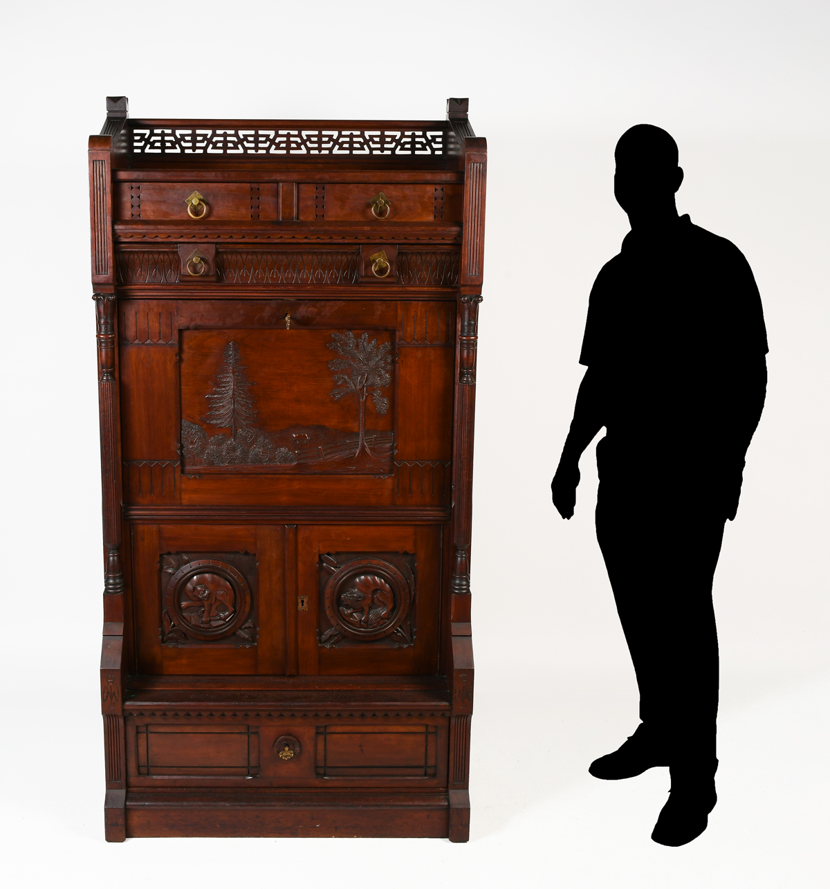 VICTORIAN SECRETAIRE A' ABATTANT