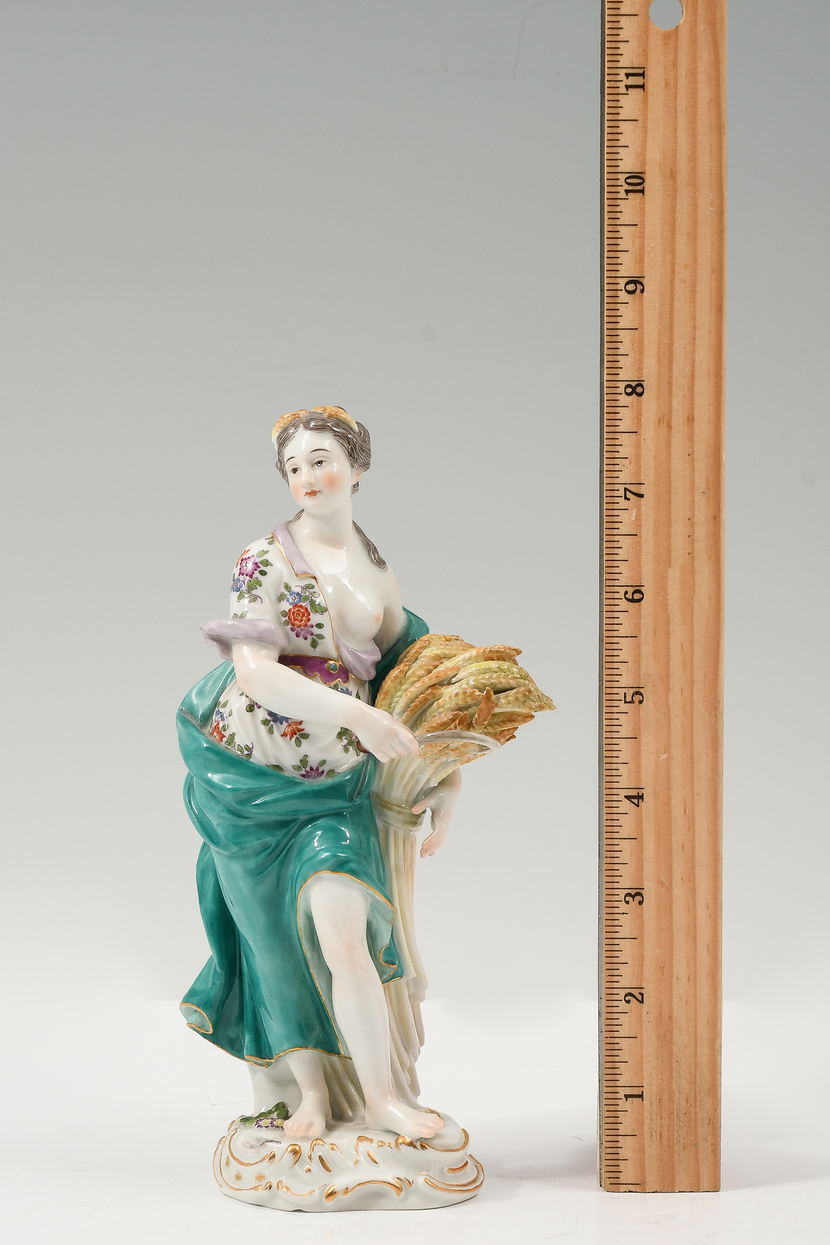 MEISSEN ALLEGORICAL FIGURE HOLDING 2ecddb