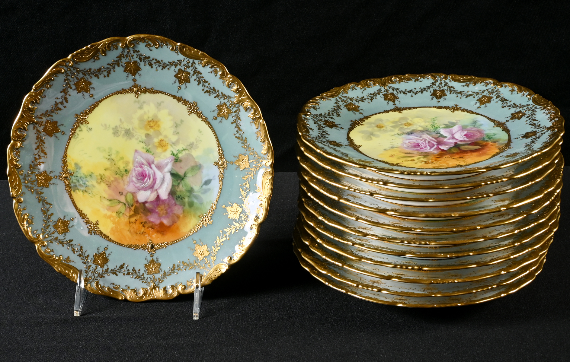 12 ROYAL VIENNA DECORATED LIMOGES