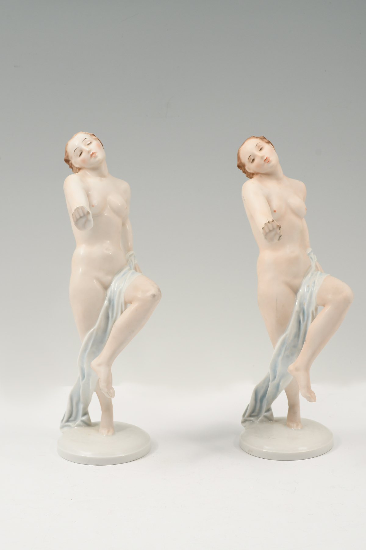 PAIR OF ROSENTHAL PORCELAIN NUDE FEMALES: