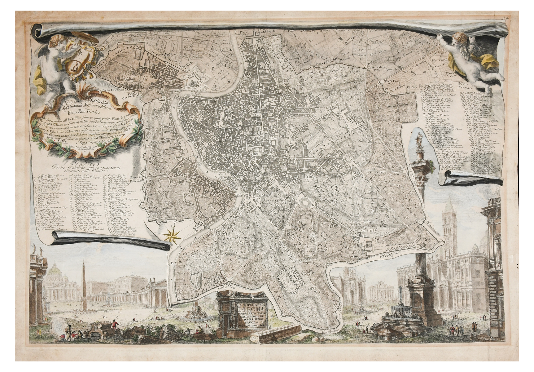 1748 NOLLI/PIRANESI MAP OF ROME