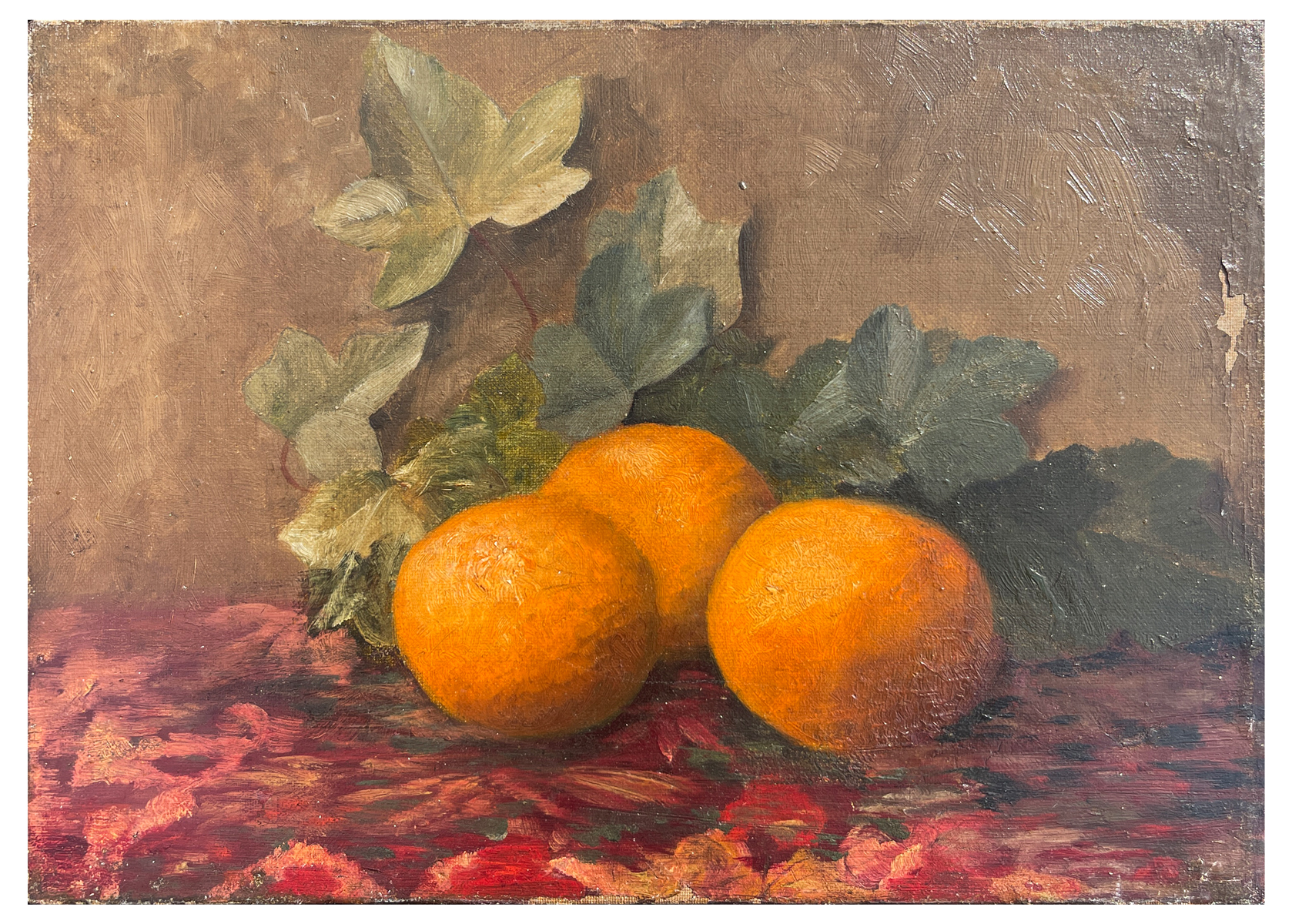 EARLY FLORIDA ORANGES STILL LIFE PAINTING: