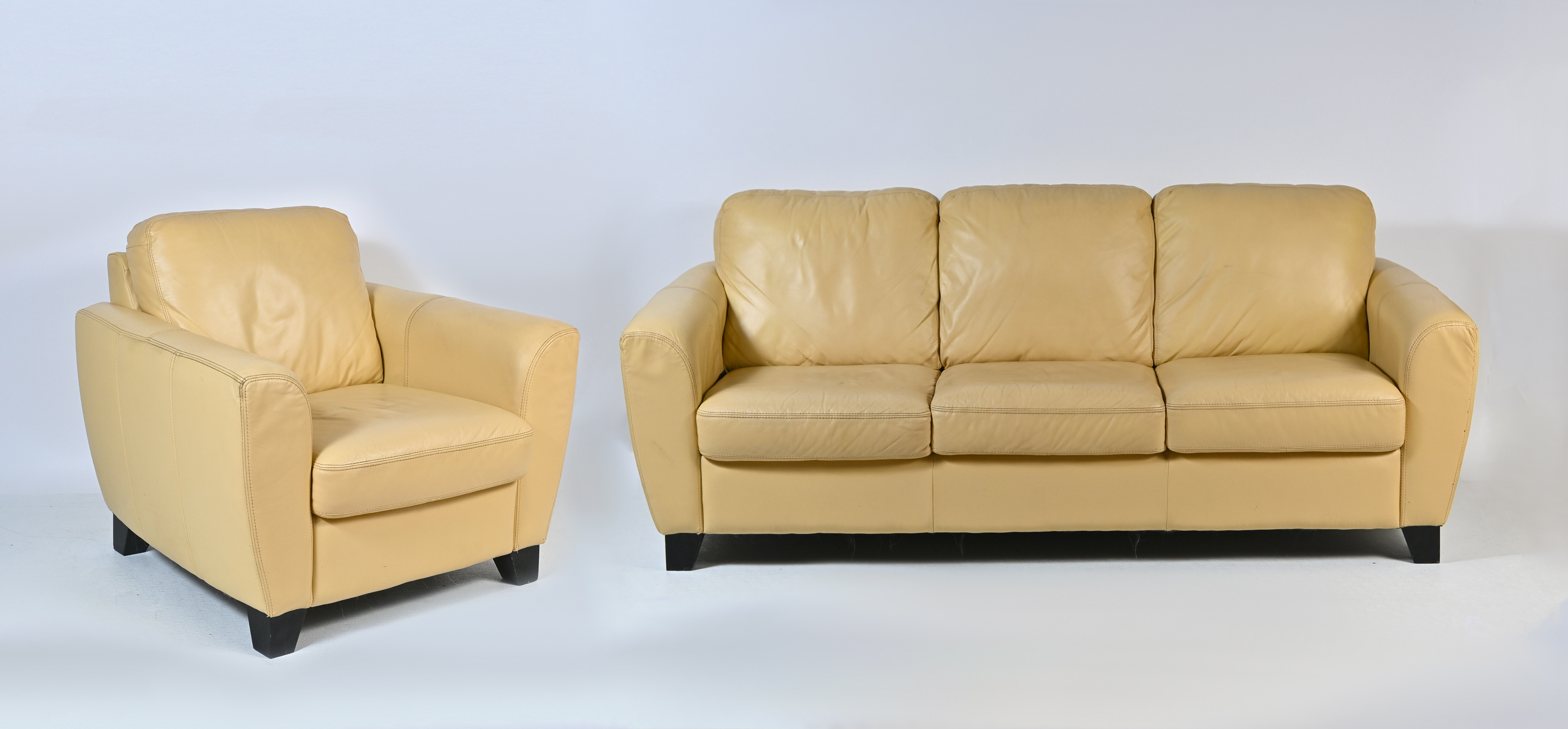 AMERICAN LEATHER YELLOW SOFA &