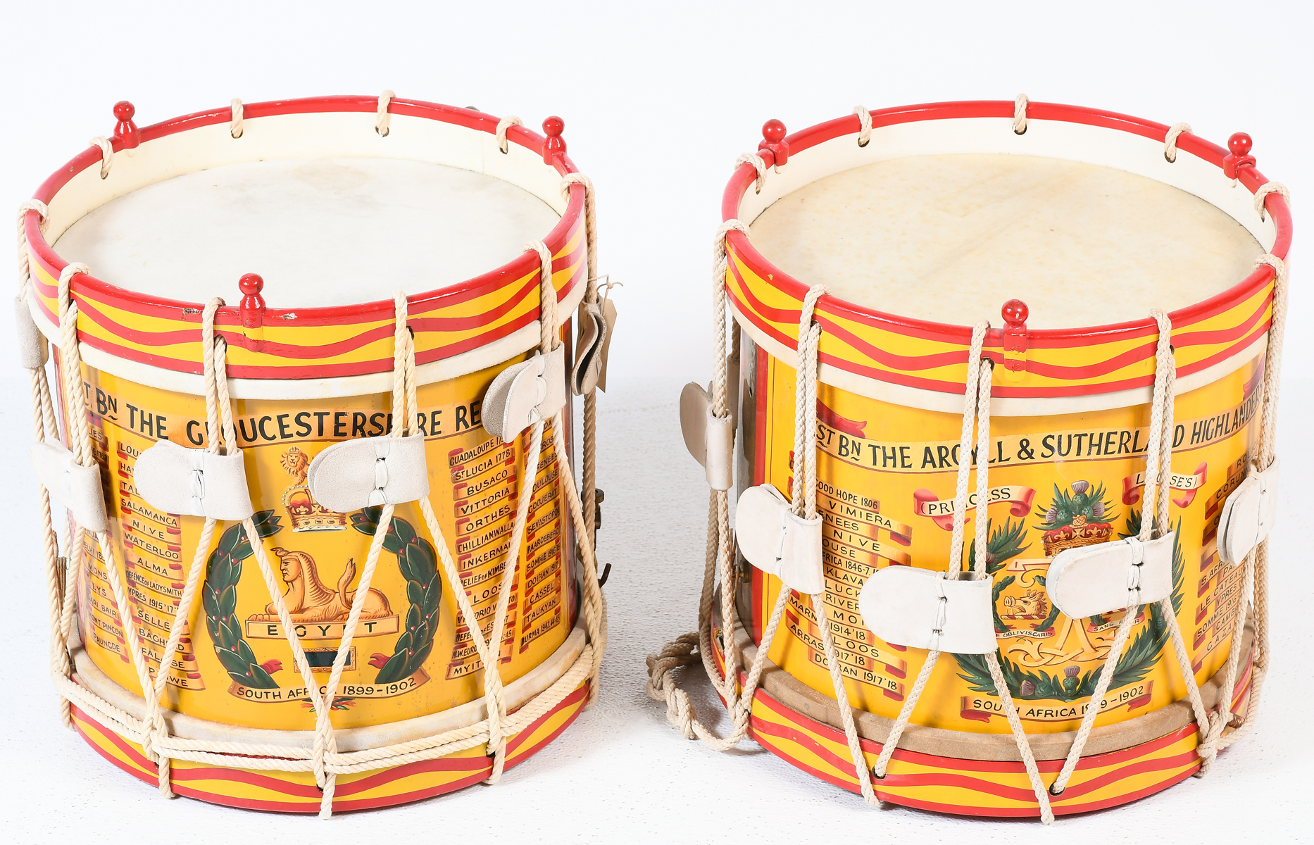 2 PC ENGLISH REGIMENTAL DRUMS  2ecf43