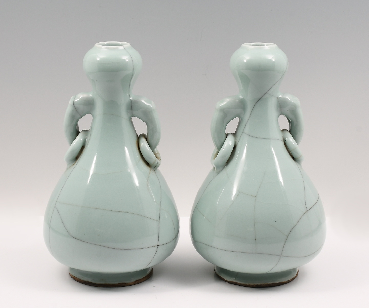 PAIR OF CHINESE CELADON GARLIC MOUTH 2ecf53