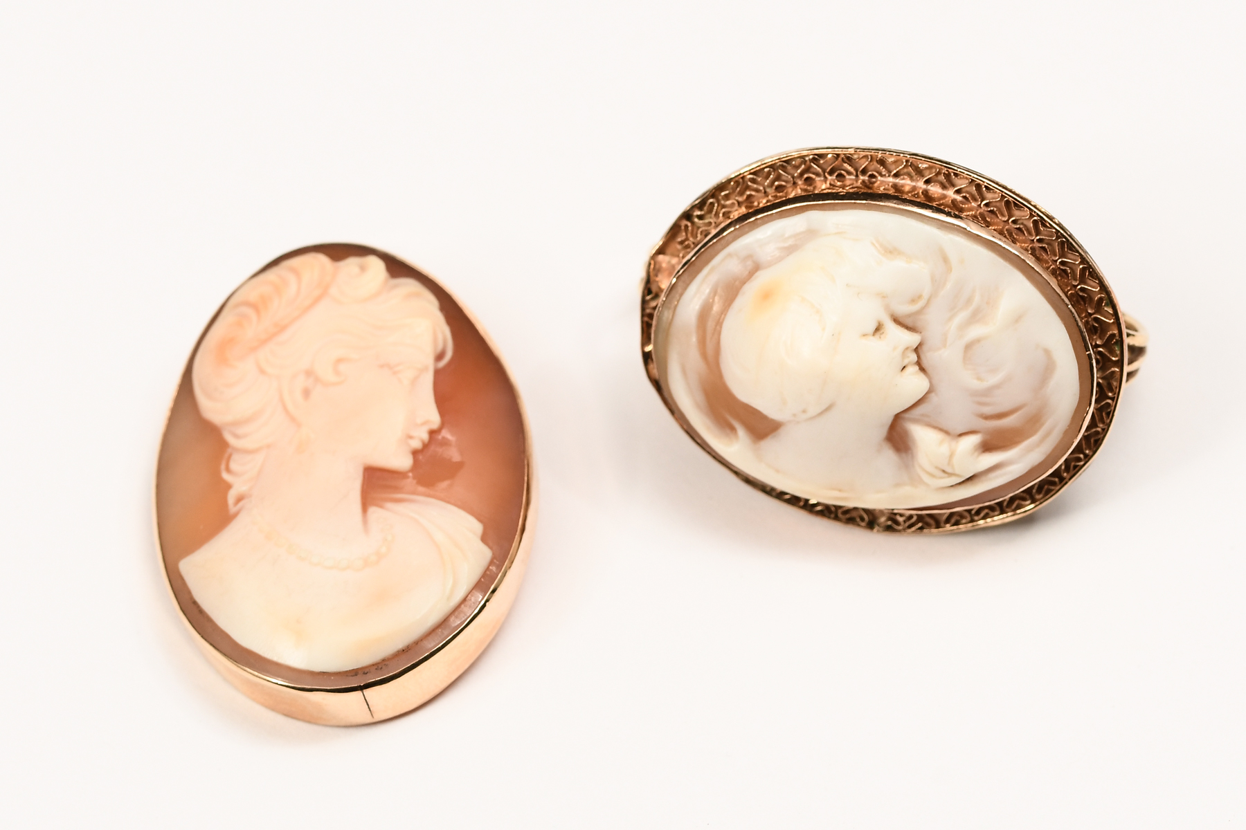 2PC 14K VICTORIAN CAMEO RING AND 2ecf55