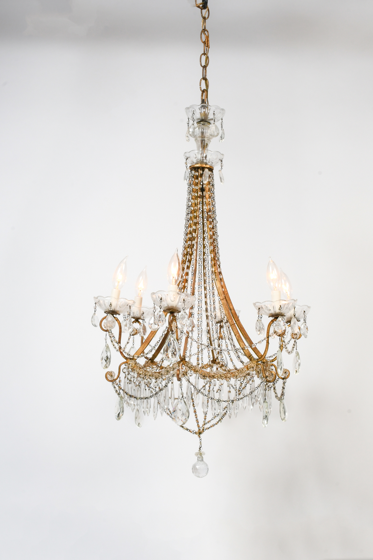 6 LIGHT ITALIAN CRYSTAL CHANDELIER  2ed009