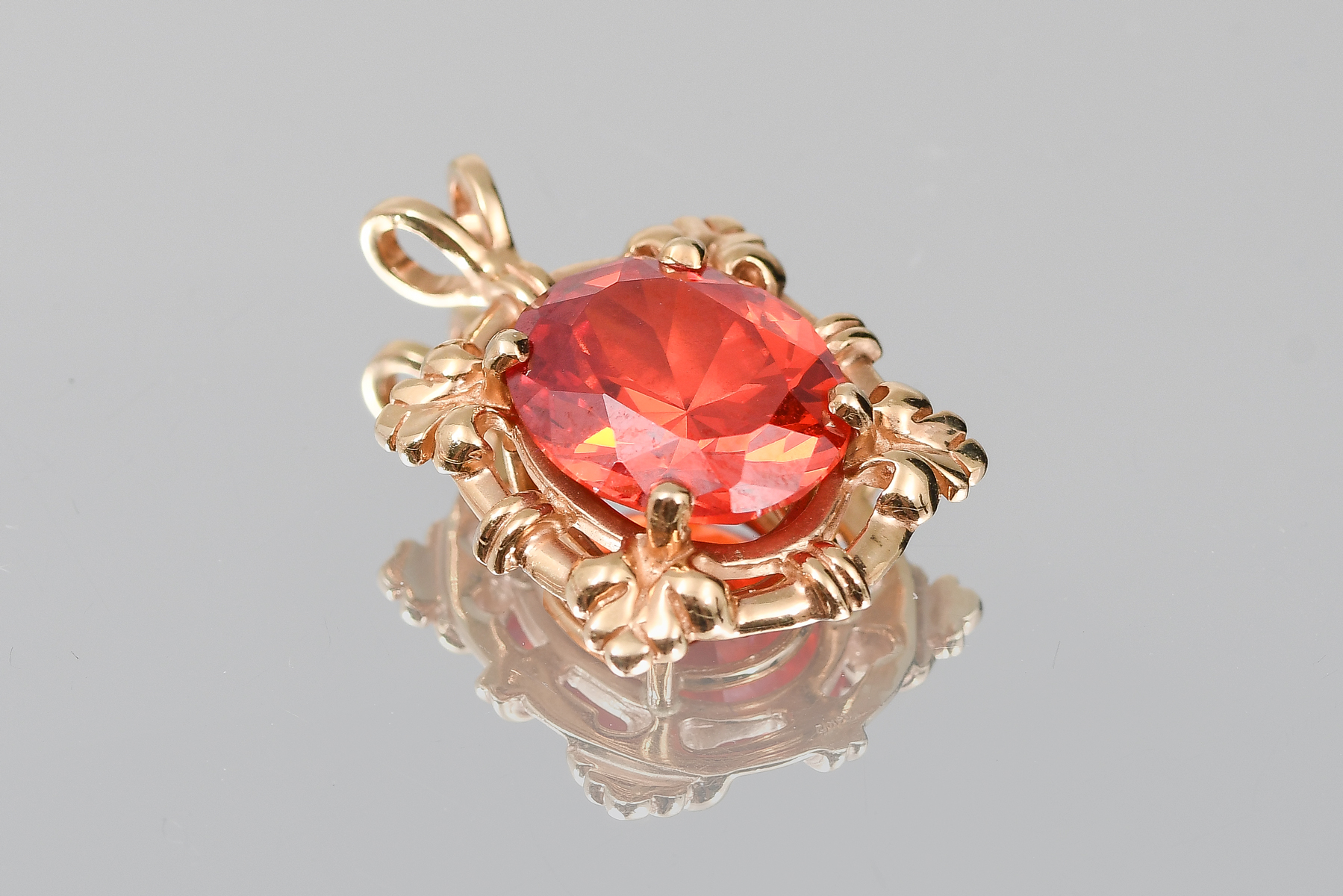 14K 5 00 CT FIRE OPAL PENDANT  2ed017