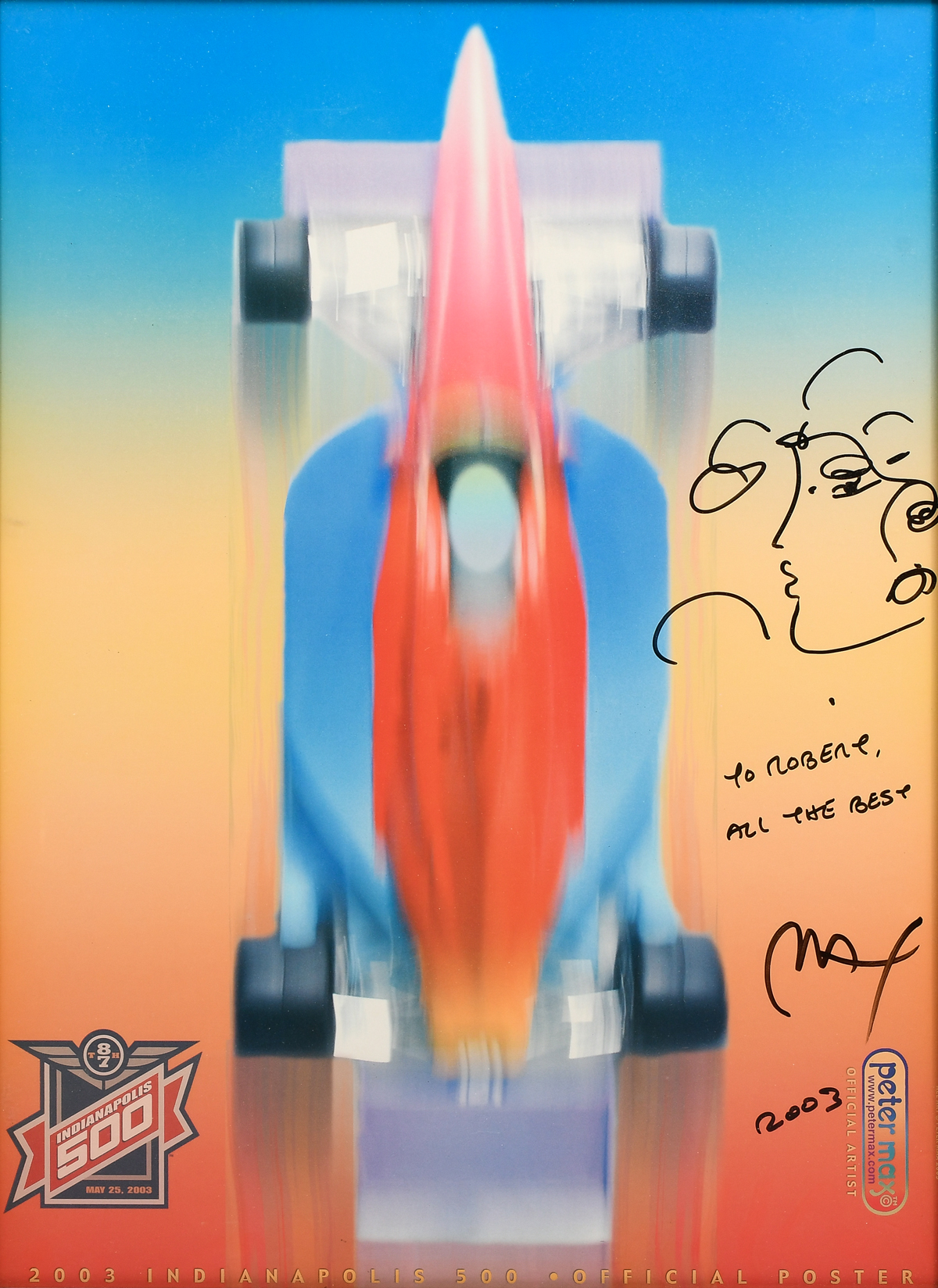 2003 PETER MAX SIGNED POSTER FOR 2ed07c