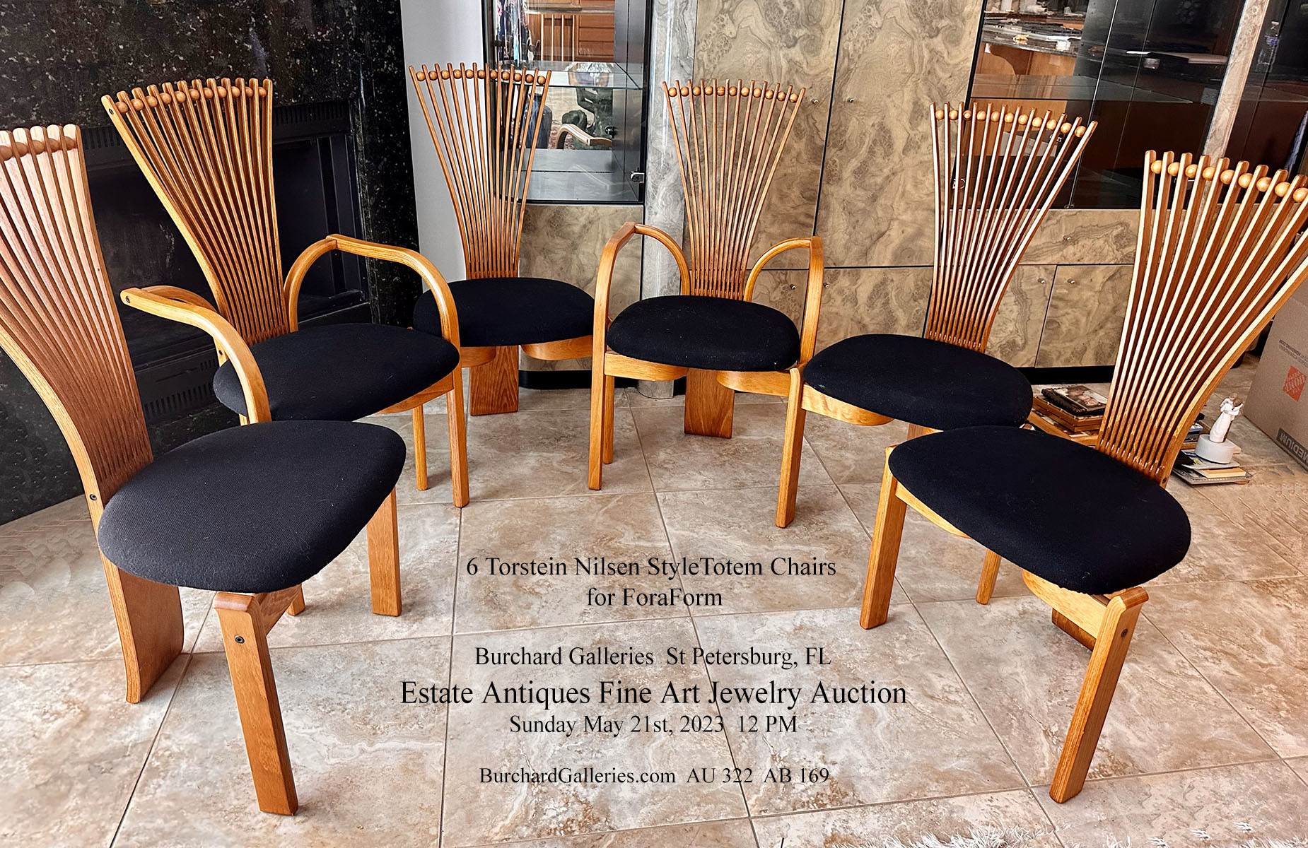 SET OF 6 TOTEM CHAIRS BY TORSTEIN 2ed074