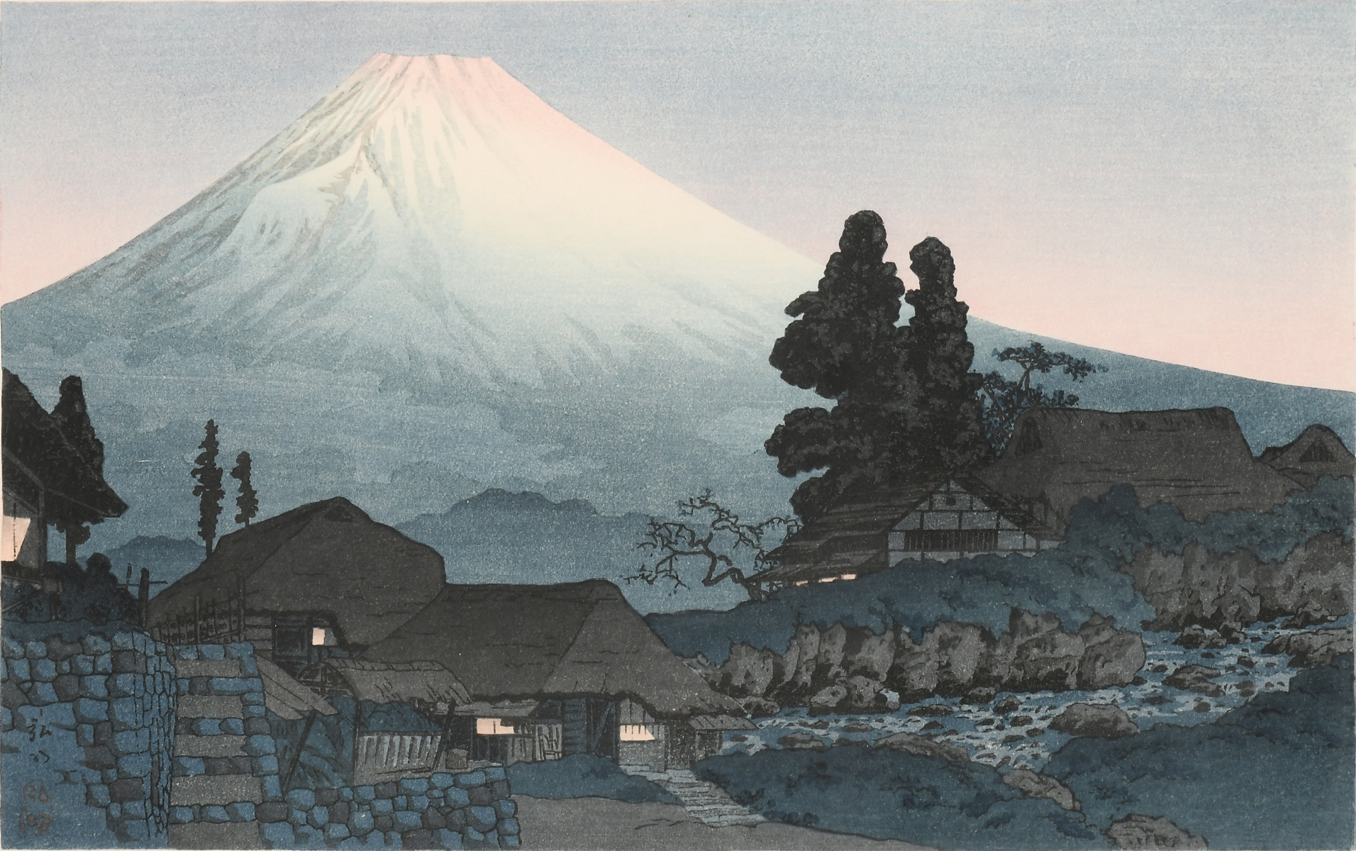 MOUNT FUJI JAPANESE WOODBLOCK PRINT 2ed097