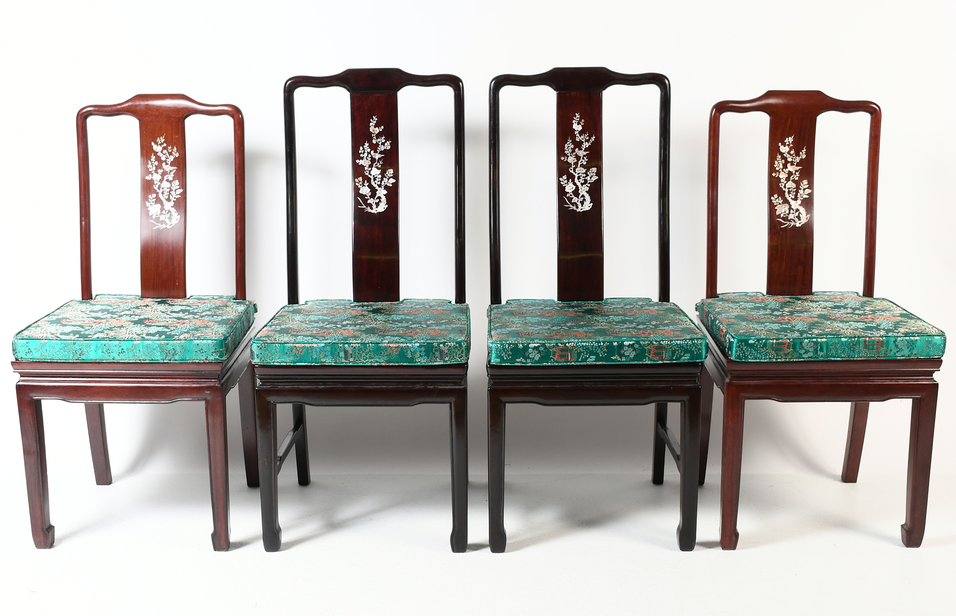 4 PC. CHINESE INLAID ROSEWOOD SIDE