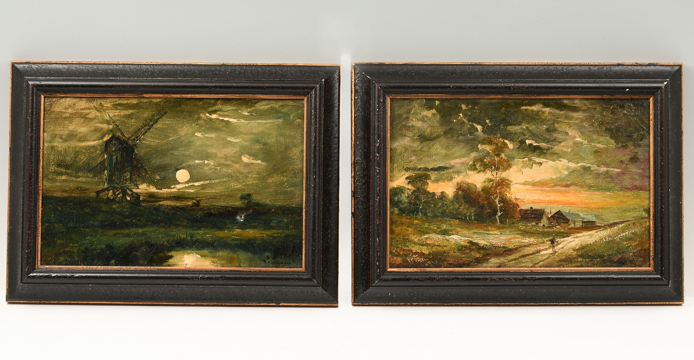 TWO LANDSCAPE PAINTINGS SIGNED 2ed0a9
