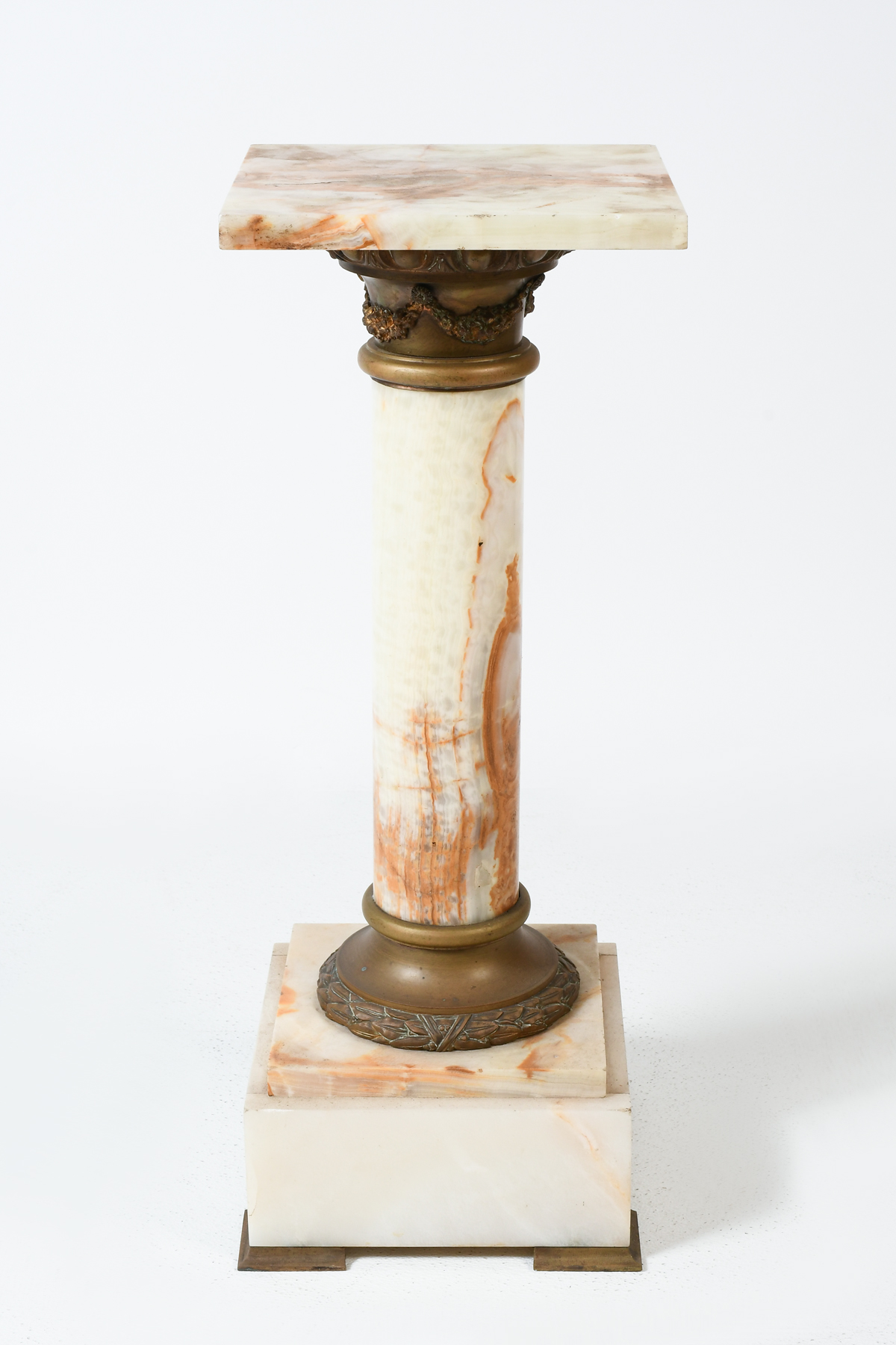 ORMOLU MOUNTED ONYX PEDESTAL: Neoclassical