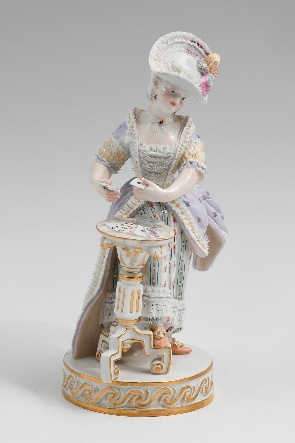 MEISSEN PORCELAIN FEMALE CARD DEALER  2ed0ef